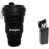 Copo de 550 mL e Canudo Retrátil Preto — Eko Kit Pessoal